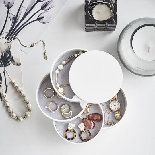 Round Jewelry Organizer | Stackable Storage Compartments